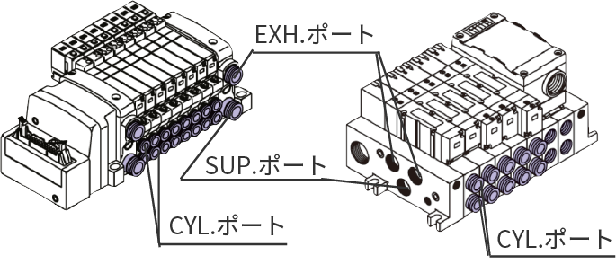 タイロッドタイプマニホールドをタイロッドおよび接合金具により連結(jié)。マニホールドのねじれに強(qiáng)い。